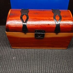 Refurbished Wooden Chest with Black Accents